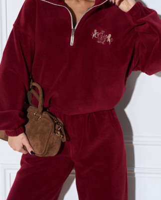 103 Спортивний костюм з поларфлісу на стойці з вишивкою